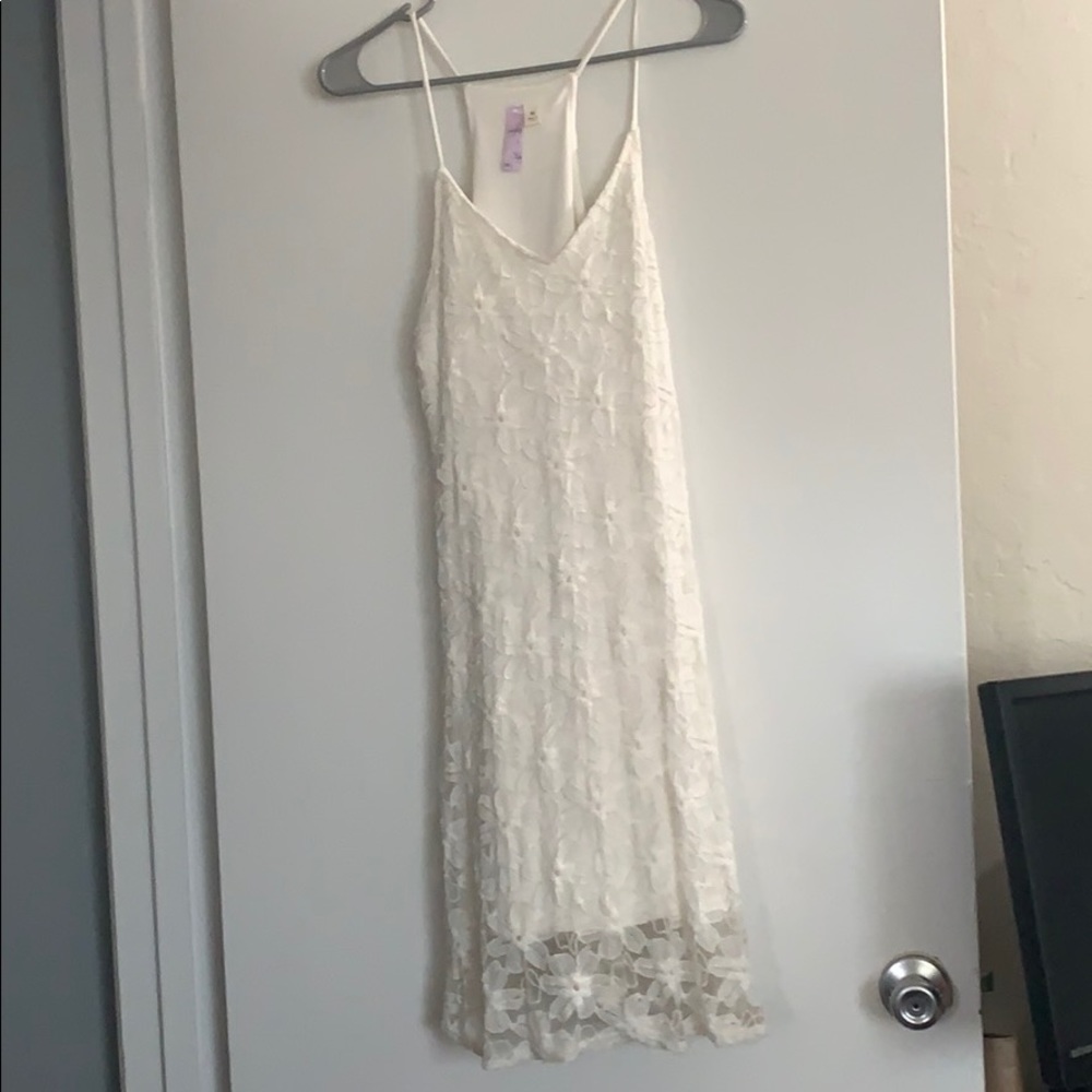 Cream floral lace dress